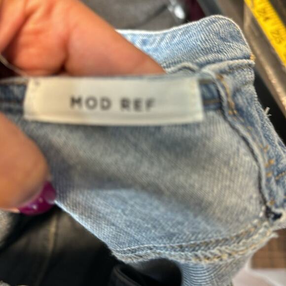 Mod Ref Boyfriend Distressed Denim Overalls bibs artsy school festival size S - Picture 8 of 8